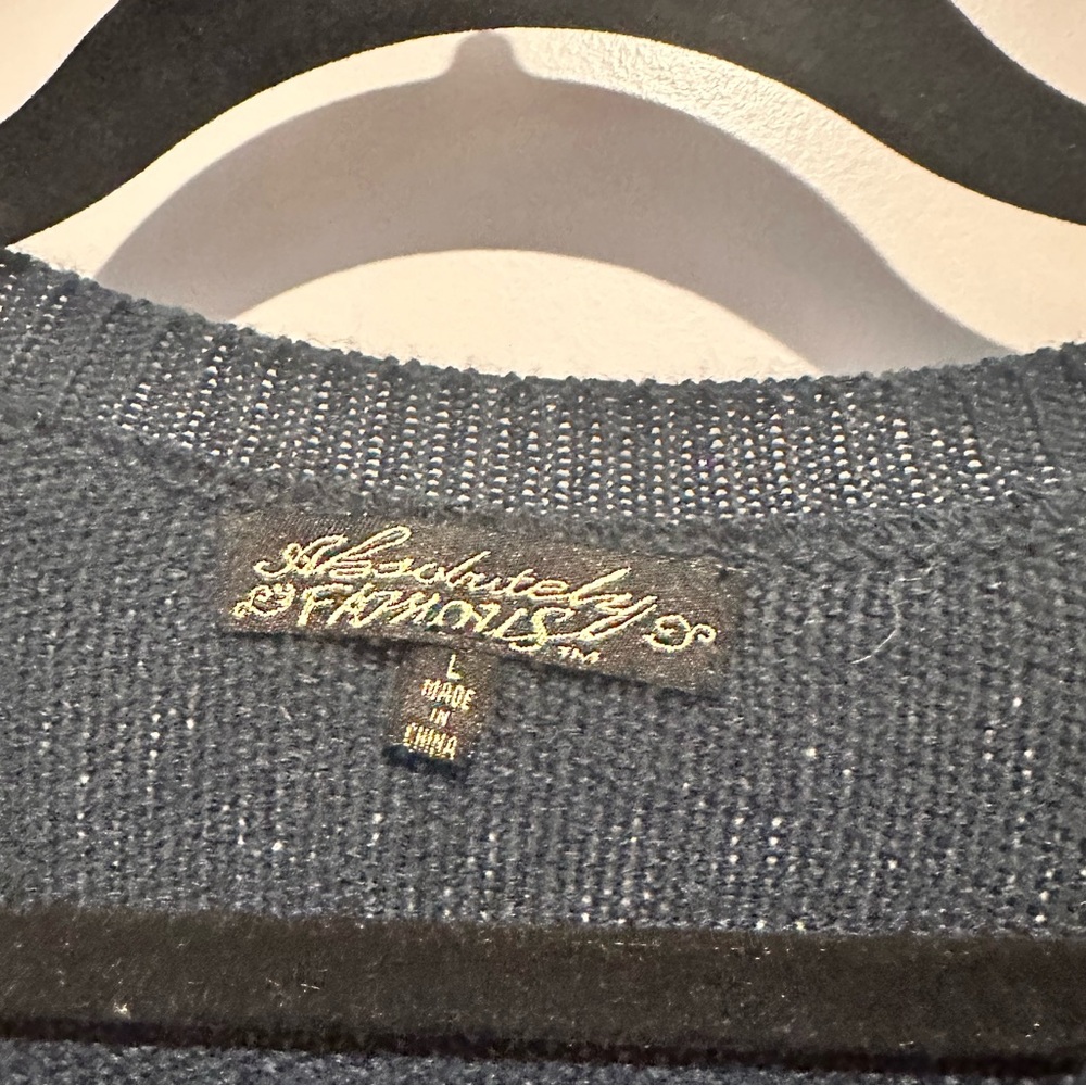 Festive Navy Blue Holiday Sweater - Picture 3 of 4